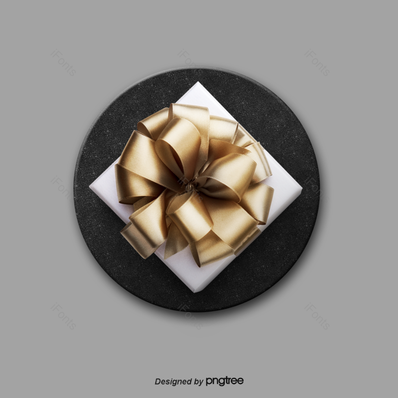 礼盒图片,送礼元素,蝴蝶结PNG,黑色免抠素材